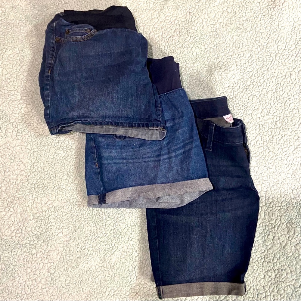Maternity jean shorts bundle